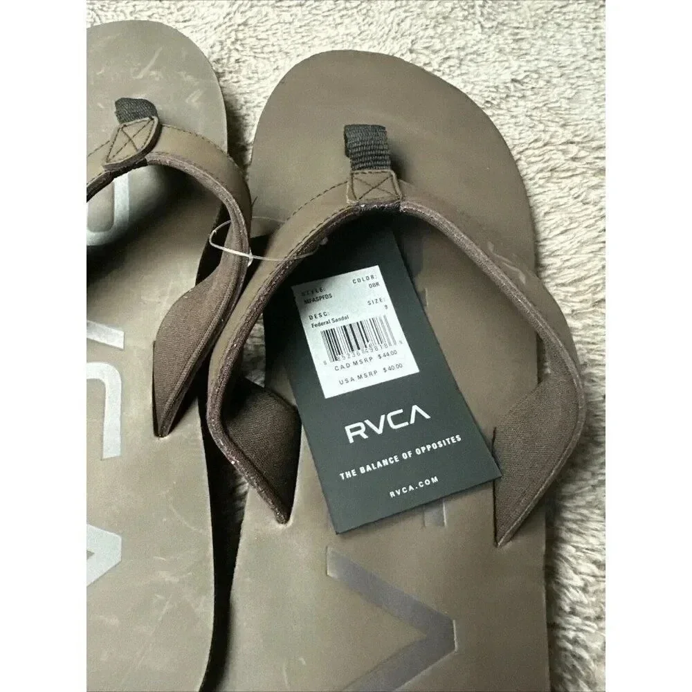 RVCA Mens VA Sport Federal Sandals - Dark Brown Size 9